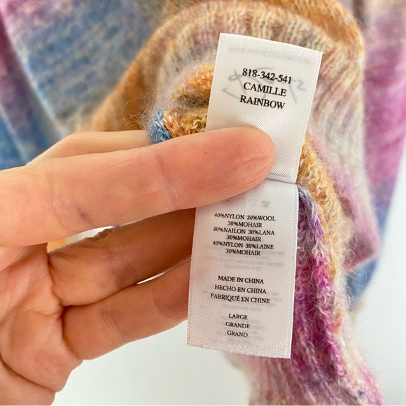 Rails Camille Rainbow Sweater Womens Large Mohair Super Soft Long Sleeve EUC - Picture 9 of 15